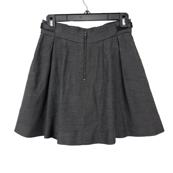 THE KOOPLES Cotton Pleated Back Zip Closure Pockets Belted Gray Mini Skirt 36 - Picture 5 of 7